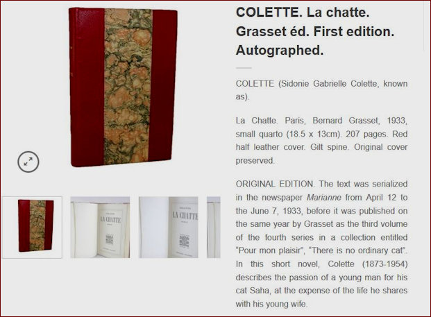 La Chatte by Collette offered for sale details